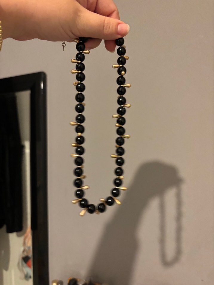 Lefties marka Siyah Boncuklu Gotik Midi Kolye - Görsel 2