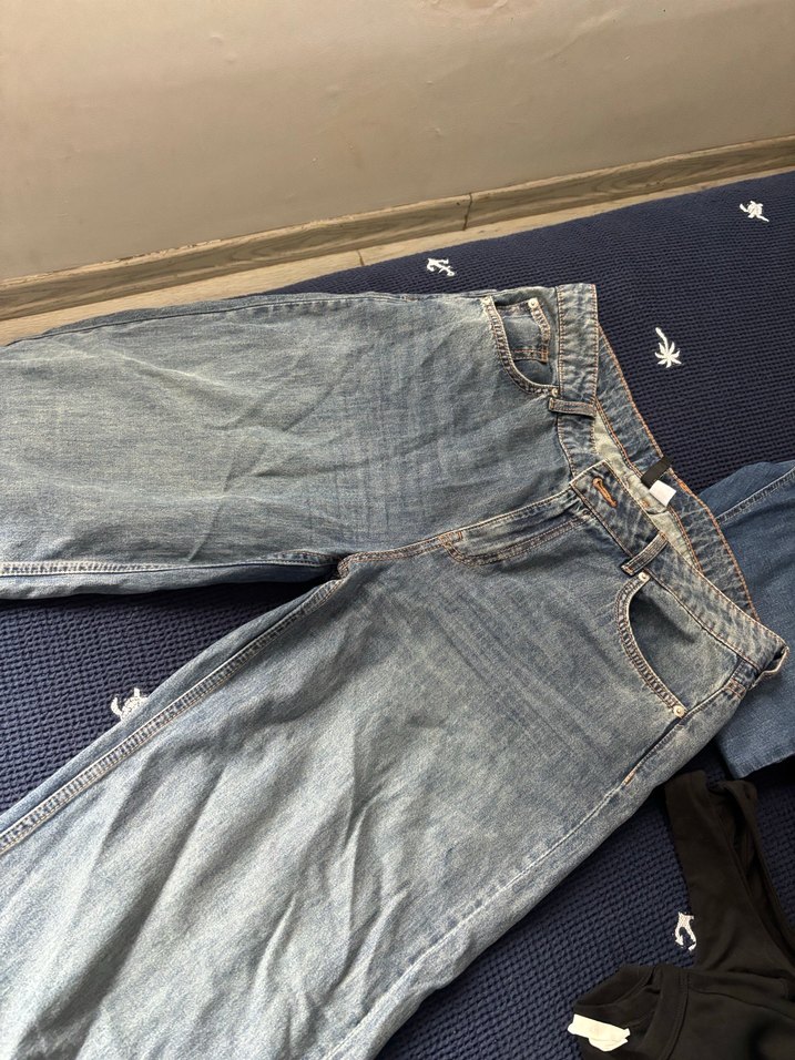 H&M Y2K tarzı yüksel bel Kadın Denim Pantolon - Görsel 2