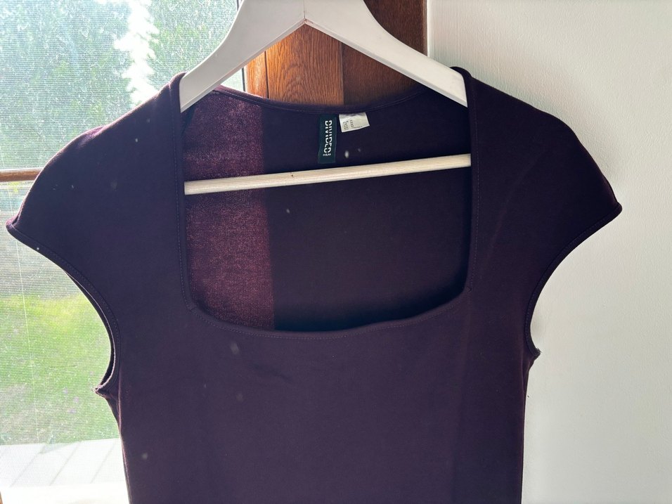 Mürdüm rengi DIVIDED H&M mini elbise strech - Görsel 4