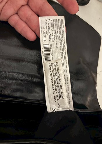 MANGO Zincir Detaylı Siyah Deri Kadın Çanta - Görsel 4