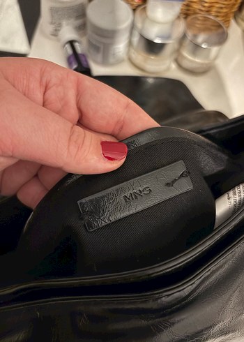 MANGO Zincir Detaylı Siyah Deri Kadın Çanta - Görsel 5