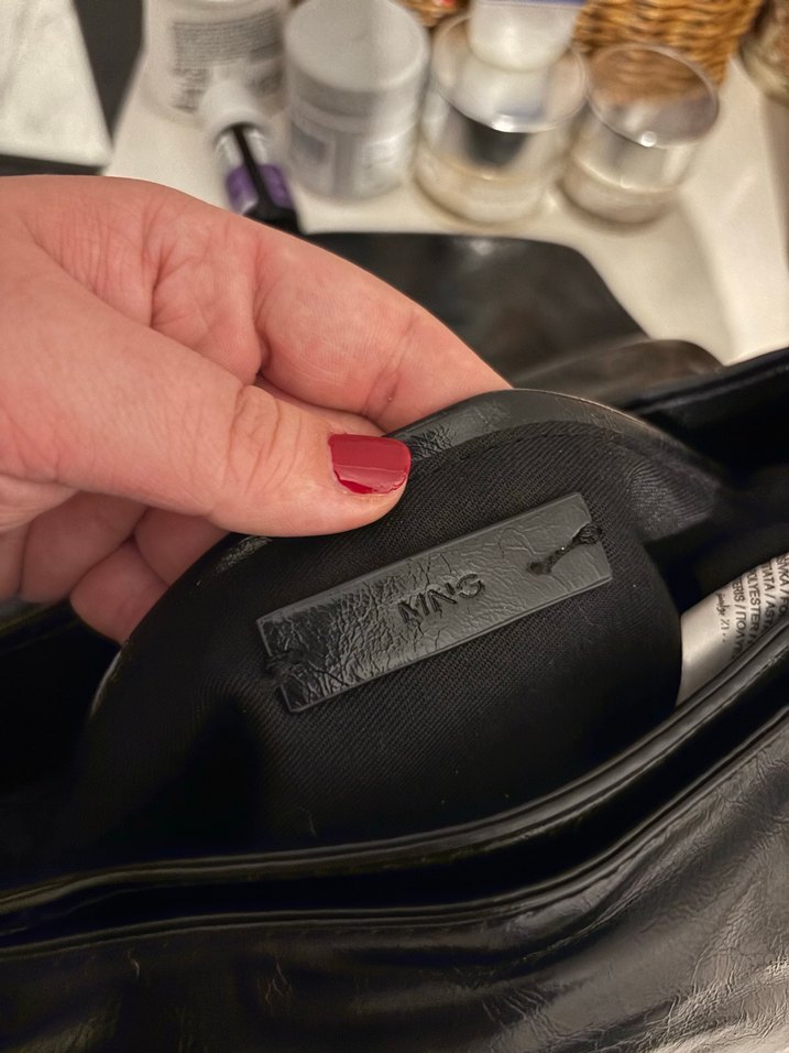 MANGO Zincir Detaylı Siyah Deri Kadın Çanta - Görsel 5