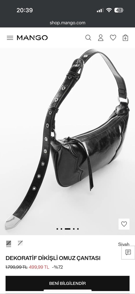 Siyah Parlak Deri Kemerli Kadın Çanta - Görsel 2