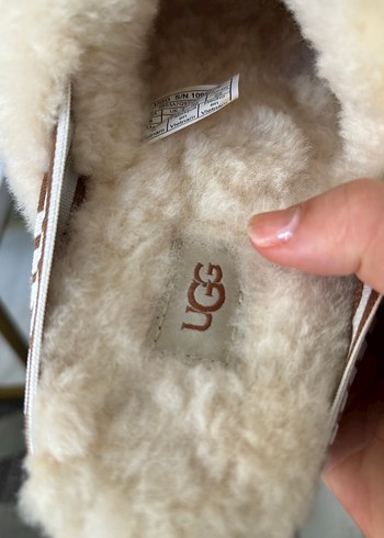 Ugg terlik orjinal Kadın Beyaz Kürklü Yün Terlik - Görsel 4