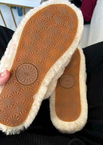 Ugg terlik orjinal Kadın Beyaz Kürklü Yün Terlik - Görsel 3