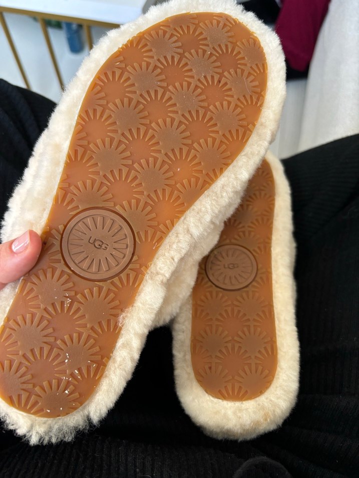 Ugg terlik orjinal Kadın Beyaz Kürklü Yün Terlik - Görsel 3