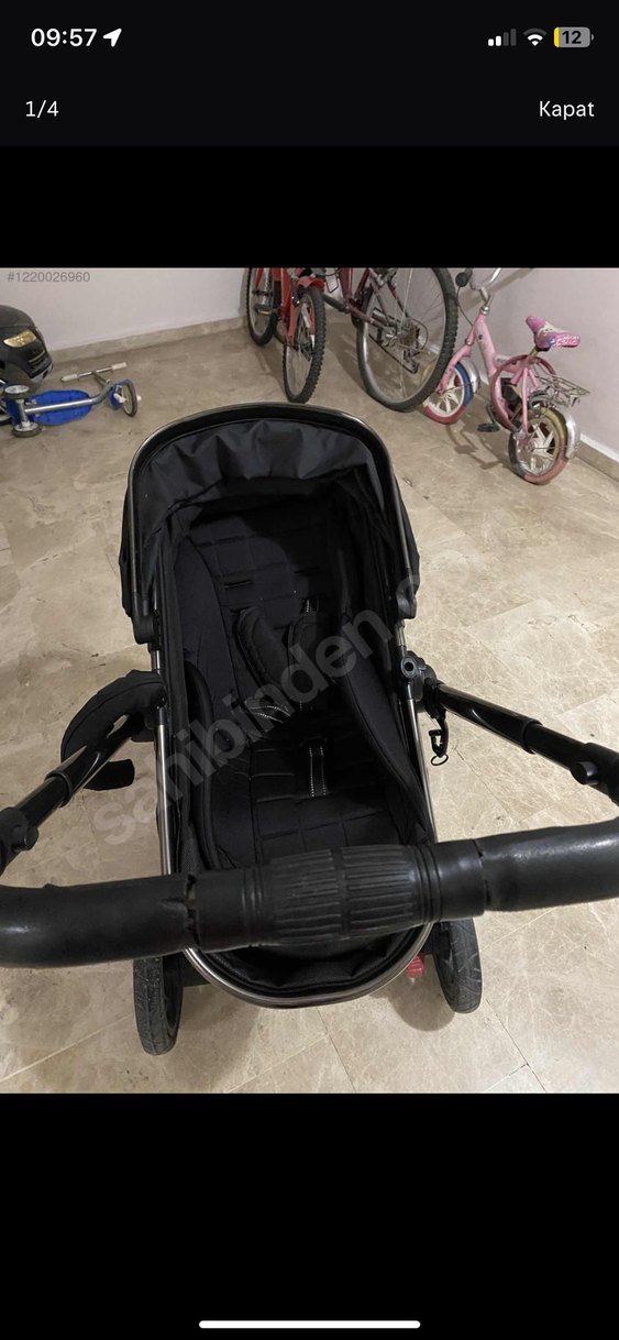 Siyah Bebek Arabası Seti - Görsel 4