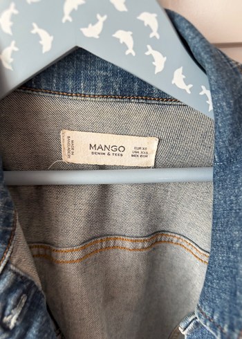 Düğmeli Kadın Kot Ceket, Normal Boy, Mavi - Görsel 2