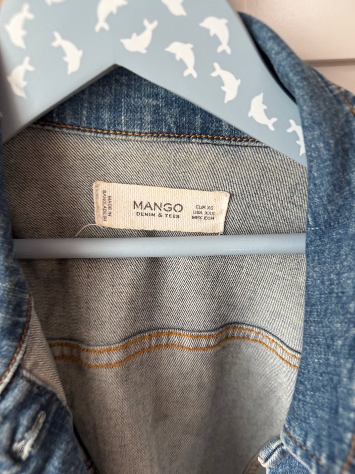 Düğmeli Kadın Kot Ceket, Normal Boy, Mavi - Görsel 2