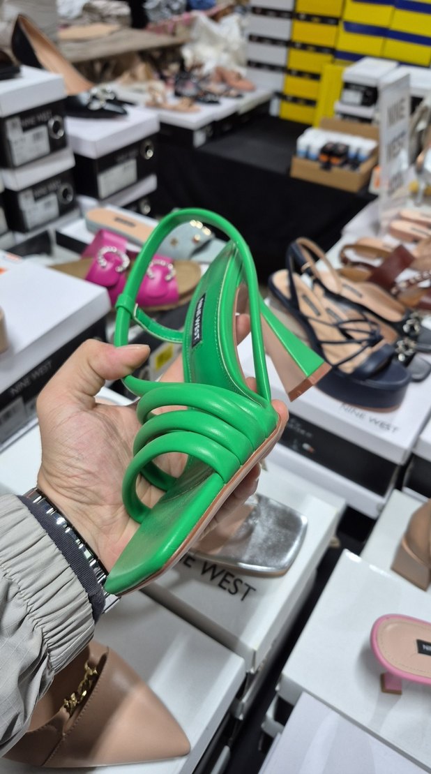 Yeşil Yılan Desenli Stiletto Topuklu Terlik - Görsel 3