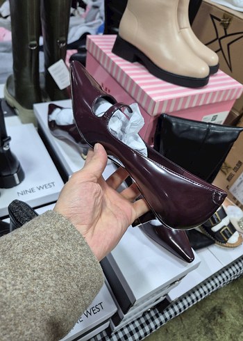 NİNE WESTBBordo Rugan Stiletto Tokalı Kadın Ayakkabı - Görsel 4