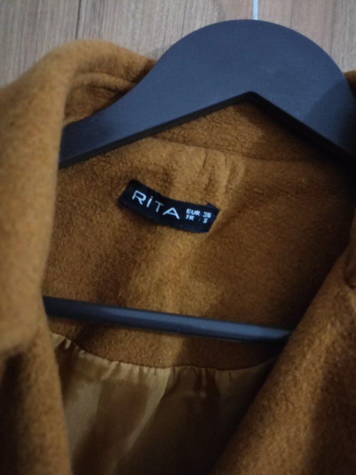 Kadın Kemerli Uzun Süet Bej Kaban - Görsel 3