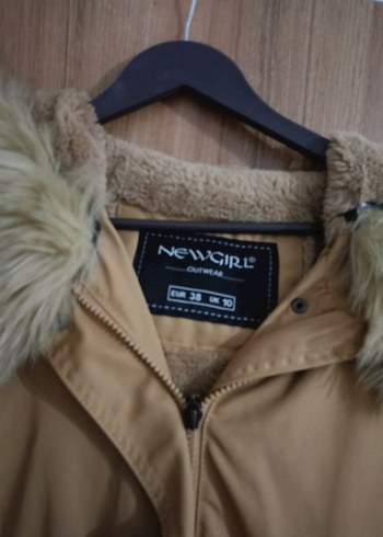 Bej Kürklü Kadın Kışlık Mont - Görsel 5