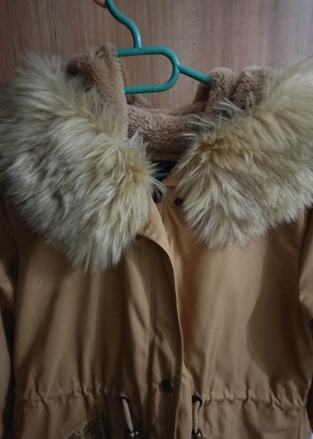 Bej Kürklü Kadın Kışlık Mont - Görsel 2