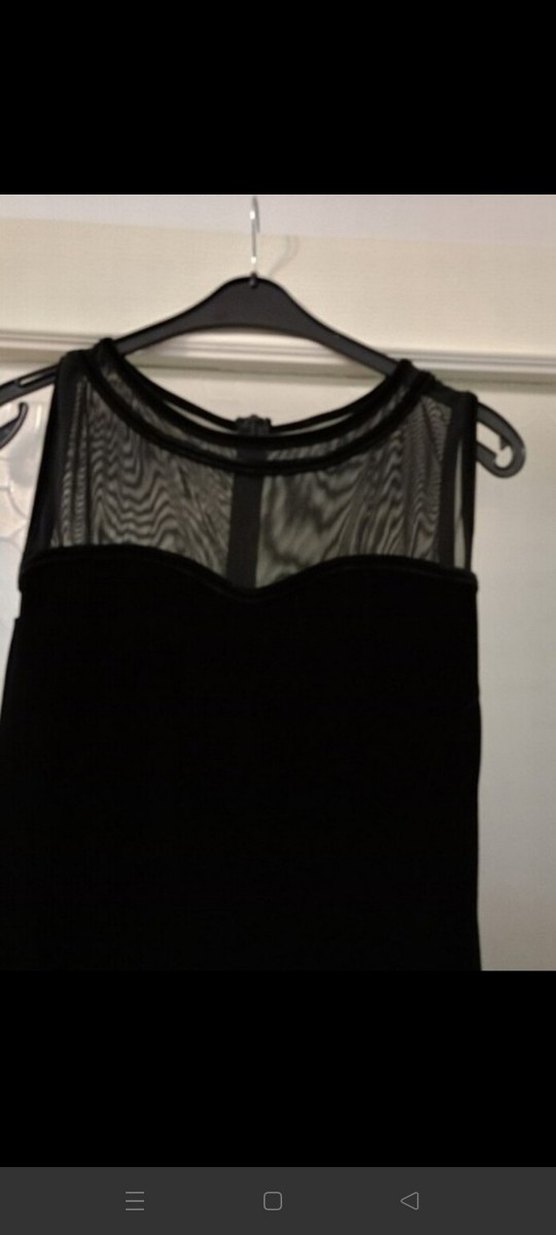 Siyah Süet Yüksek Yakalı Uzun Elbise - Görsel 3