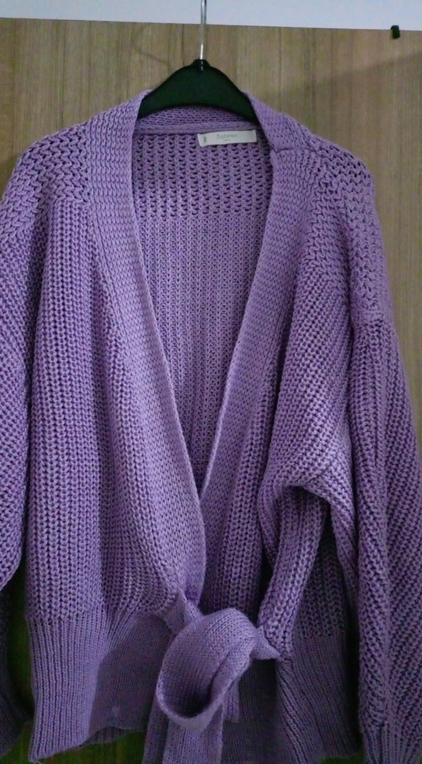 Mor Örgü Kadın Hırka - Görsel 2