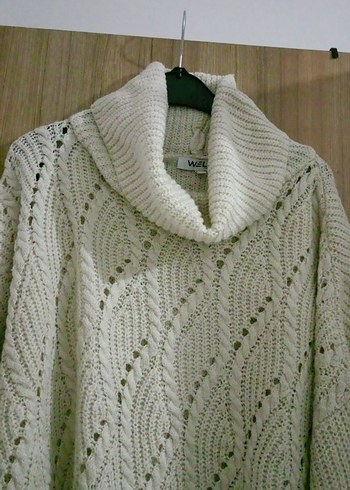 Kadın Beyaz Boğazlı Örgü Kazak - Görsel 2