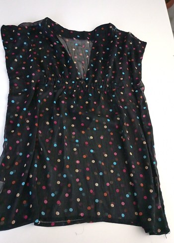 Düğmeli V Yaka Puantiyeli pareo - Görsel 3