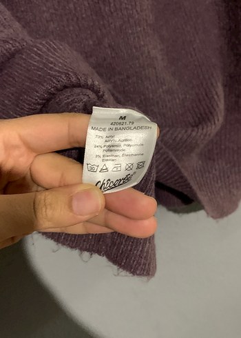 m Beden kahverengi Renk Mor Kapüşonlu Örgü Kadın Kazak