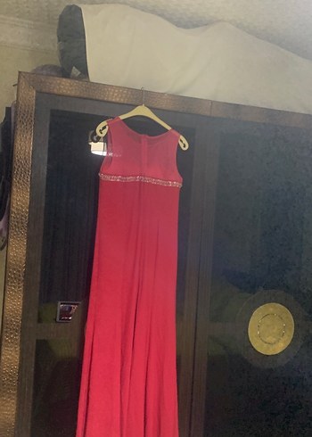 Pembe İşlemeli Uzun Abiye Elbise - Görsel 4