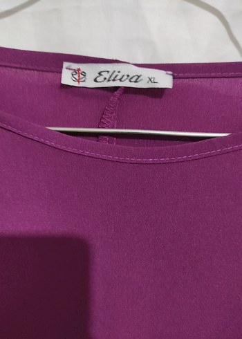 xl Beden Uzun Kollu Mor Salaş Kadın Elbise