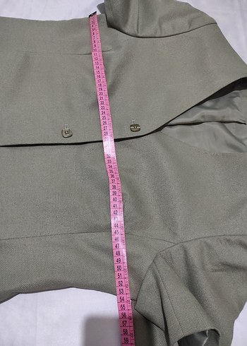 V Yaka Düğmeli Kadın Ofis ceket - Görsel 5