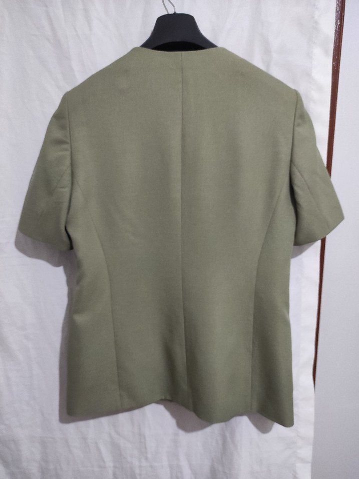 V Yaka Düğmeli Kadın Ofis ceket - Görsel 3