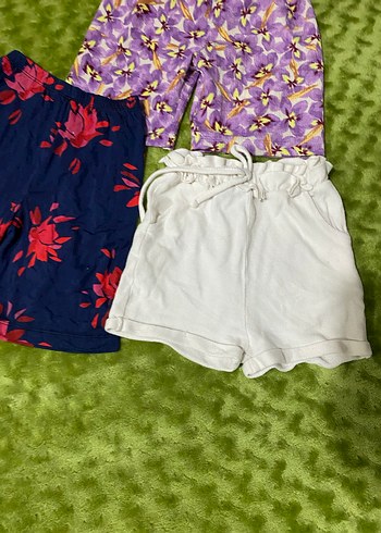 Renkli Bağlama Desenli ve Dantel Detaylı Kız Şortları - Görsel 6