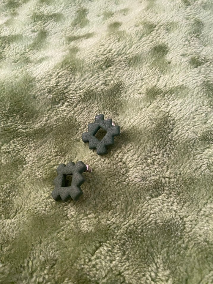 Gri-Yeşil Avantgarde Jimmykey Küpeleri - Görsel 2