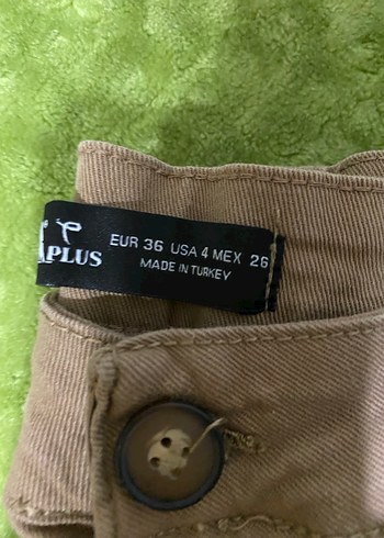 Bej Düğmeli Kız Çocuk Süet Pantolon - Görsel 7