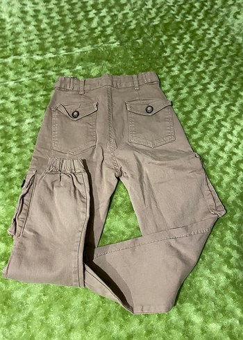 Bej Düğmeli Kız Çocuk Süet Pantolon - Görsel 10