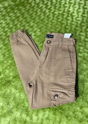 Bej Düğmeli Kız Çocuk Süet Pantolon - Görsel 6