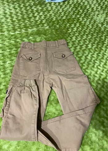 Bej Düğmeli Kız Çocuk Süet Pantolon - Görsel 9