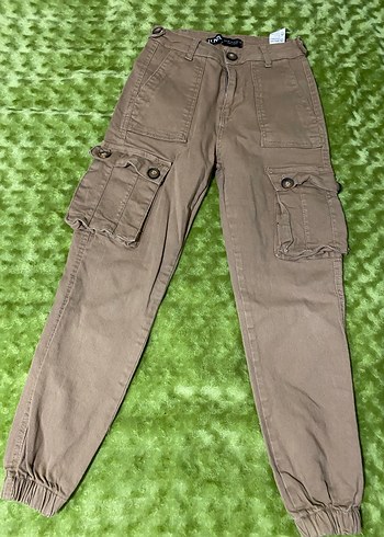 Bej Düğmeli Kız Çocuk Süet Pantolon - Görsel 15