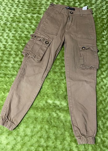 Bej Düğmeli Kız Çocuk Süet Pantolon - Görsel 12