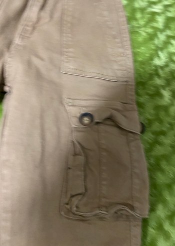 Bej Düğmeli Kız Çocuk Süet Pantolon - Görsel 13