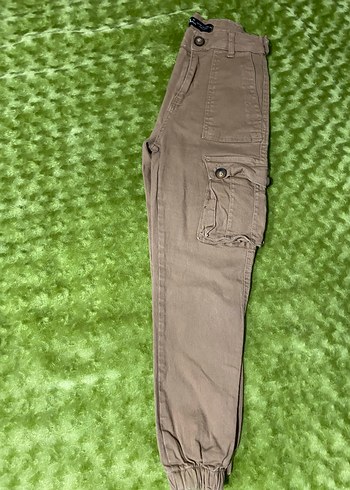 Bej Düğmeli Kız Çocuk Süet Pantolon - Görsel 4