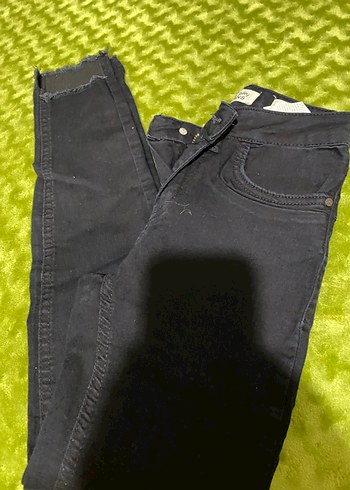 Kadın Zipperlı Skinny Yeşil Denim Jean - Görsel 3