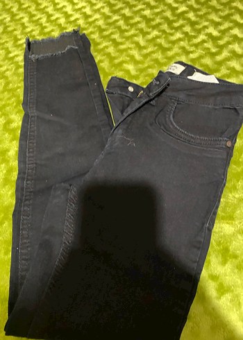 Kadın Zipperlı Skinny Yeşil Denim Jean - Görsel 2