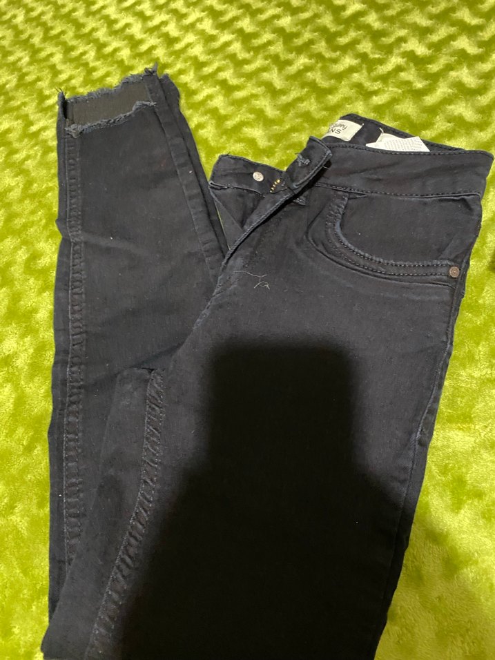 Kadın Zipperlı Skinny Yeşil Denim Jean - Görsel 3