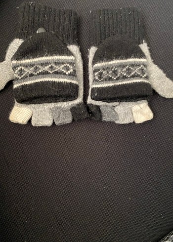Kadın Gri Örgü Parmaklı Eldiven - Görsel 10