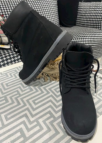 Siyah Bağcıklı Erkek Street Style Bot - Görsel 16