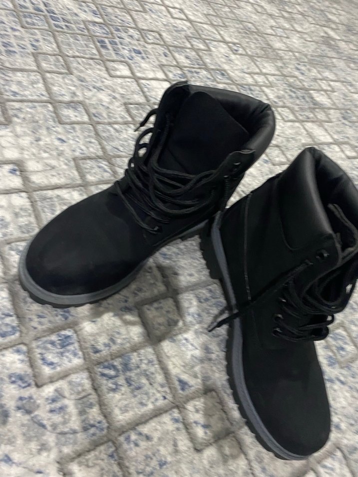 Siyah Bağcıklı Erkek Street Style Bot - Görsel 2