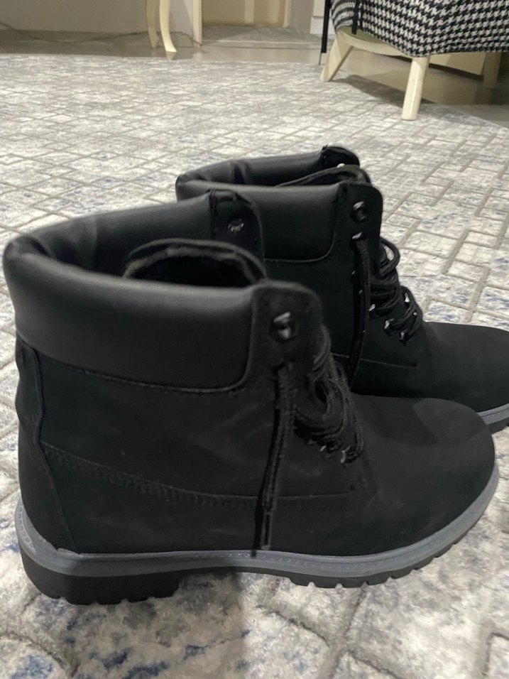 Siyah Bağcıklı Erkek Street Style Bot - Görsel 4