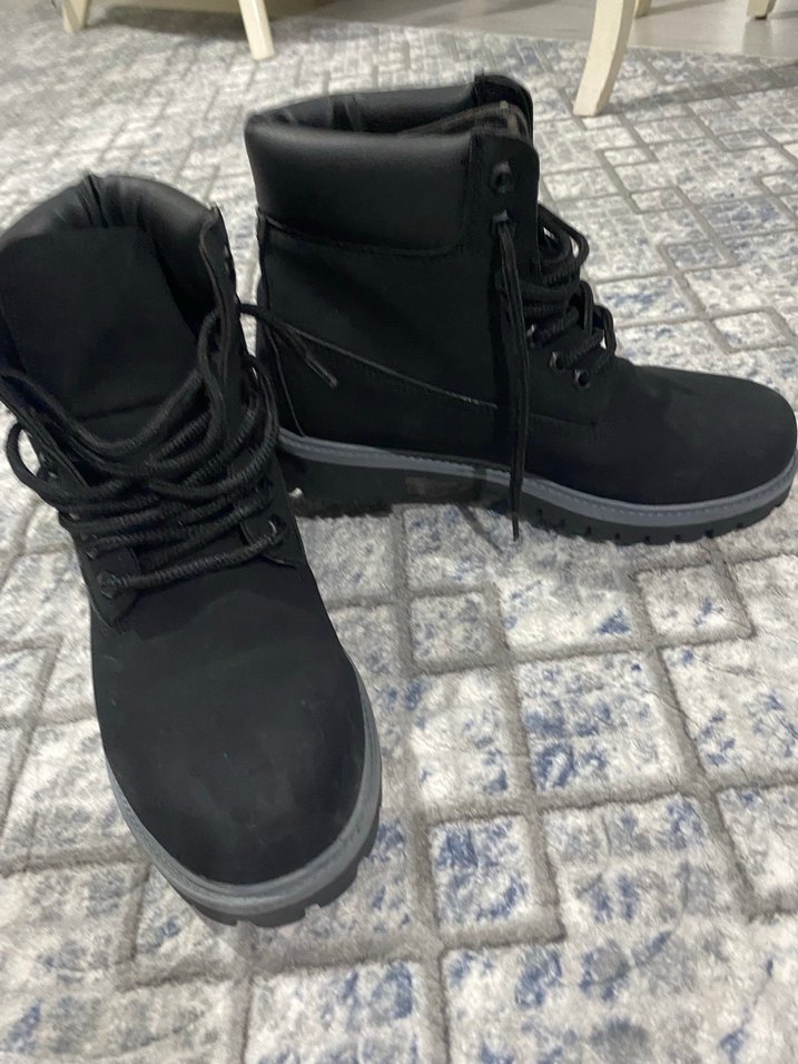 Siyah Bağcıklı Erkek Street Style Bot - Görsel 3