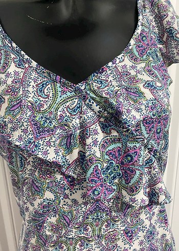 Bohem V Yaka Kolsuz Uzun Elbise koton sm uyumlu - Görsel 6