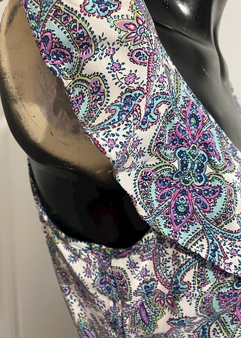 Bohem V Yaka Kolsuz Uzun Elbise koton sm uyumlu - Görsel 8