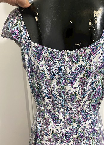 Bohem V Yaka Kolsuz Uzun Elbise koton sm uyumlu - Görsel 9