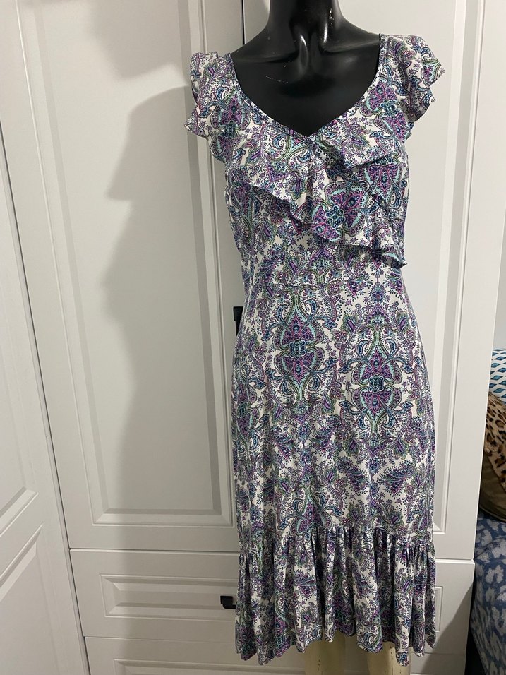 Bohem V Yaka Kolsuz Uzun Elbise koton sm uyumlu - Görsel 3