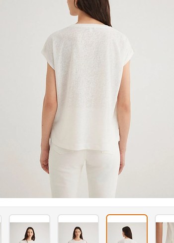 Nakışlı Beyaz Kadın Kısa Kollu Tişört - Görsel 5